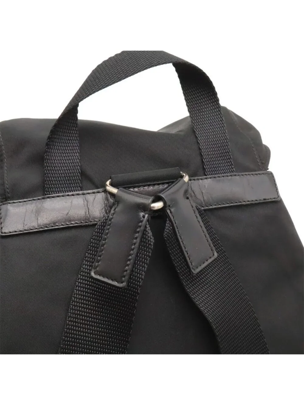 Prada Vela Backpack Nylon Leather Nero Black Silver Domestic Boutique Purchase